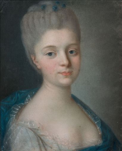 FRENCH SCHOOL circa 1770
Portrait of a woman
Pastel.
38.5...