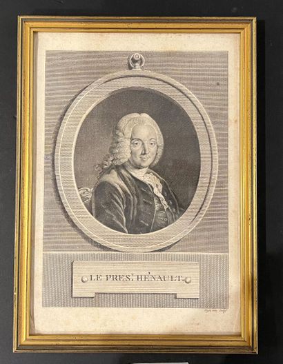 18th century FRENCH SCHOOL
President Hénault
Engraving,...