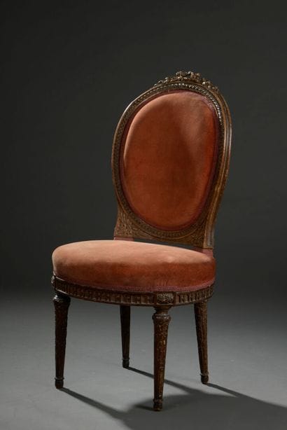 Molded and carved wood chair stamped C. Chevigny...