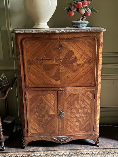 Rosewood veneered secrétaire, stamped Buchée...