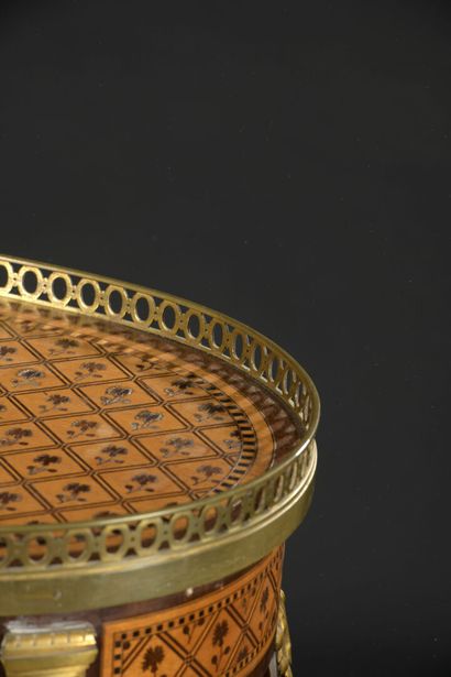 A Napoleon III period middle table in wood...
