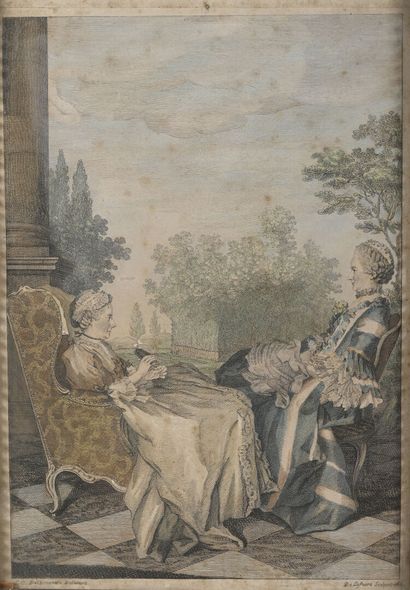 After CARMONTELLE
Two Women Conversing
Engraving,...