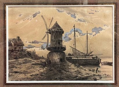 19th century HOLLAND SCHOOL
Coastal marine...
