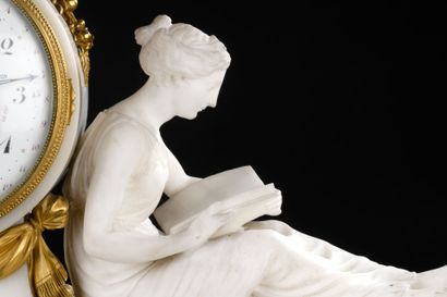 White marble and gilt bronze clock from the...