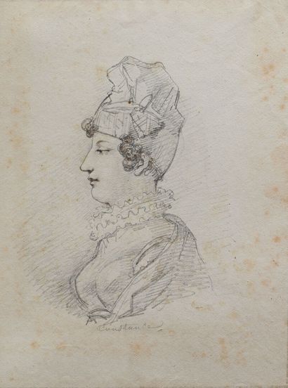 19th century FRENCH SCHOOL
Portrait of Constance
Black...