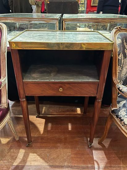 Mahogany and mahogany veneer night table...