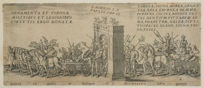 ITALIAN SCHOOL
Triumph of the Roman Legionaries
Engraving,...
