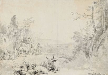 18th-century FRENCH school
Study sheet with...