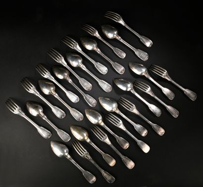 Minerve hallmarked silver menagère set comprising...