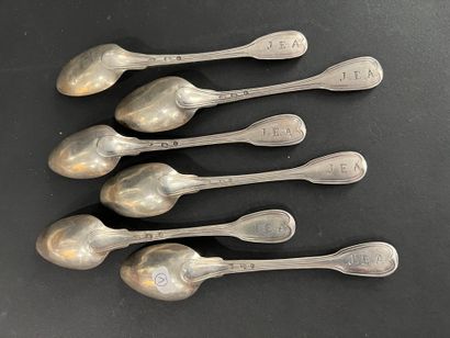 PARIS 1798-1809
Six silver filet-model coffee...