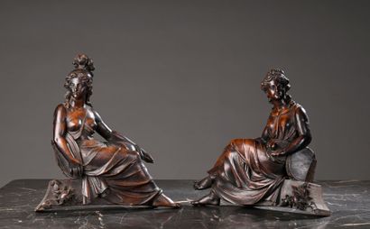Two pieces of molded and carved walnut woodwork,...