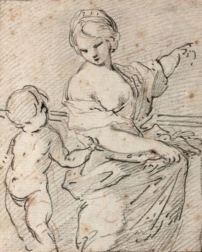 18th century ITALIAN school
Woman and child
Black...