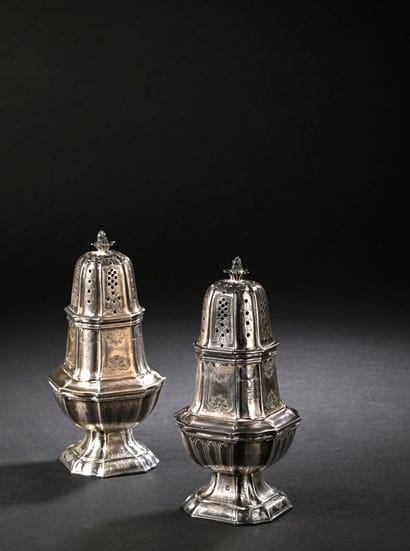 Pair of Louis XIV style Minerve hallmarked...