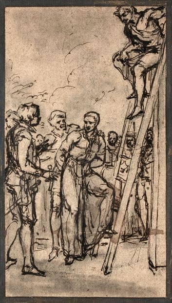 18th century FRENCH SCHOOL
Supplicant mounted...