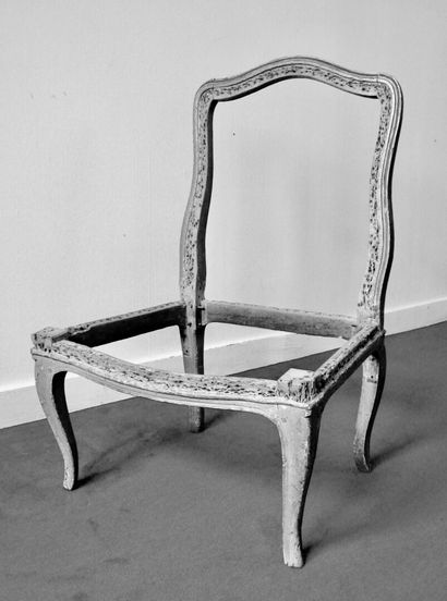 Large, simply molded wooden armchair by Nicolas-Quinibert...