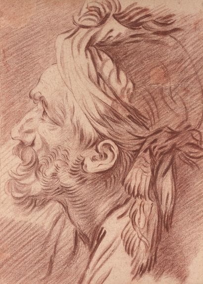 18th century FRENCH school
Head of a man...