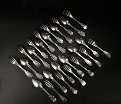 Minerve hallmarked silver menagère set comprising...
