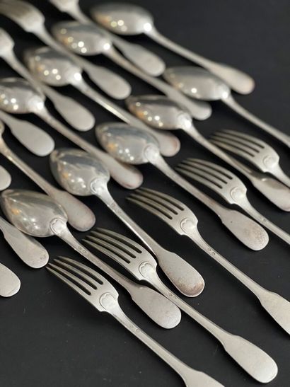 Flat silver entremet set, Minerve hallmark.
Includes...