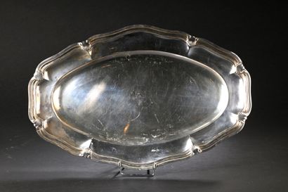 Oval dish in Minerve hallmarked silver with...