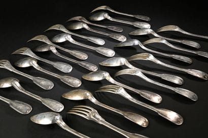 Minerve hallmarked silver menagère set comprising...