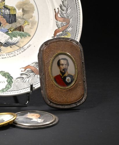 Small Napoleon III period case in leather...