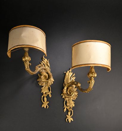 Pair of Louis XV-style single-light sconces...