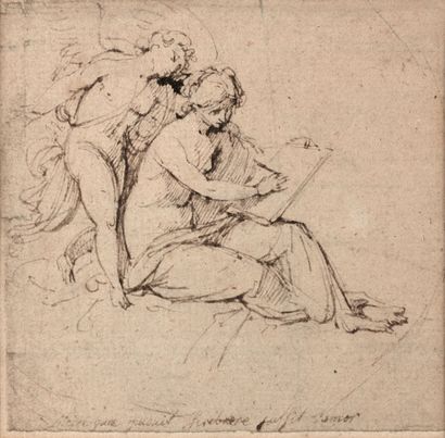 17th century ITALIAN school
Allegory of drawing
Pen...