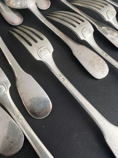 Flat silver entremet set, Minerve hallmark.
Includes...