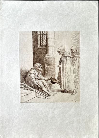 Alphonse LEGROS
L'Incendie du hameau, eau-forte,...