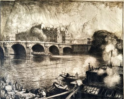 Auguste LEPERE
Le Pont Neuf, 1913, lithographie,...