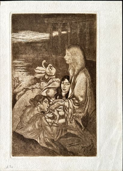 Louis LEGRAND
Délassement, 1901, eau-forte...