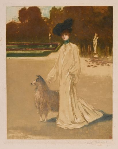 Abel TRUCHET
Élégante au colley dans le parc...