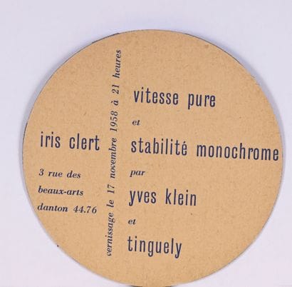 D'après Yves KLEIN
Carton d'invitation pour...
