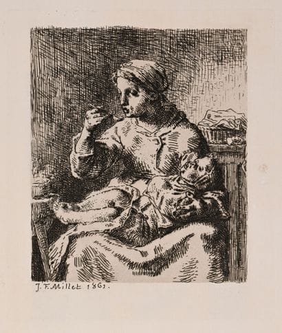 Jean-François MILLET
La Bouillie, 1861, eau-forte,...