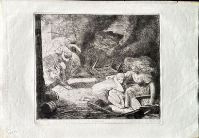 Alphonse LEGROS
L'Incendie du hameau, eau-forte,...