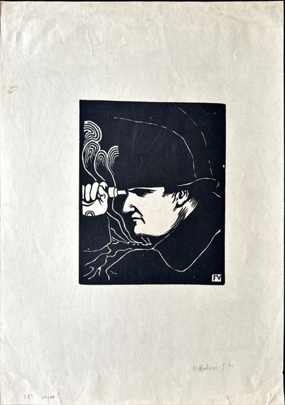 Félix VALLOTTON
À Paul Verlaine, 1891, woodcut,...