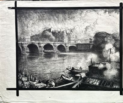 Auguste LEPERE
Le Pont Neuf, 1913, lithographie,...