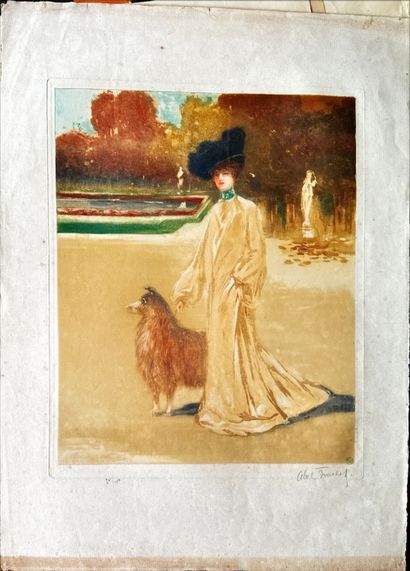 Abel TRUCHET
Élégante au colley dans le parc...