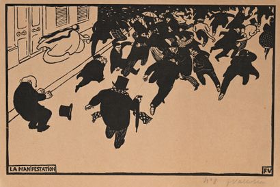 Félix VALLOTTON
La Manifestation, 1893, woodcut,...