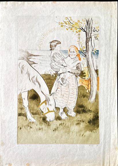 Louis LEGRAND
Délassement, 1901, eau-forte...