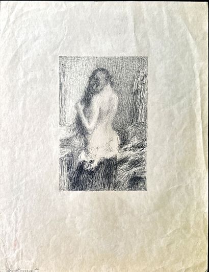 Ernest LAURENT
Femme vue de dos, lithographie,...