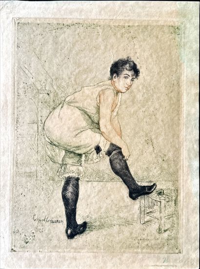 Charles MAURIN
À la fenêtre, eau-forte et...