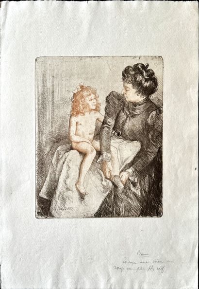 Charles MAURIN
À la fenêtre, eau-forte et...