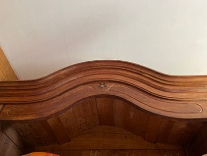 LARGE walnut cupboard opening with two doors...