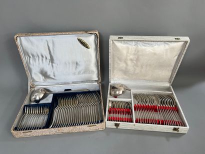 LOT of two art deco style silver-plated menagère...