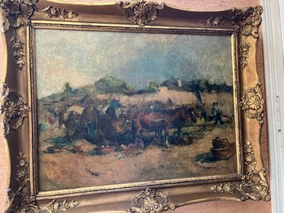 MODERN SCHOOL :
Rural scene.
Oil on canvas...