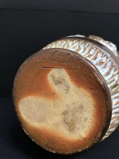 LOSSON :
Enameled stoneware vase signed on...