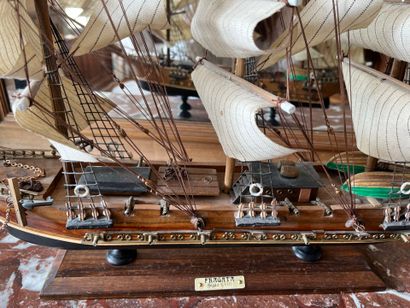 MAQUETTE of a three-masted sailing ship,...