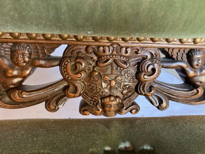 Natural wood armchair turned and carved with...