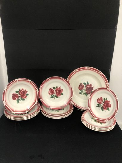 SARREGUEMINES: 
- Earthenware service set,...
